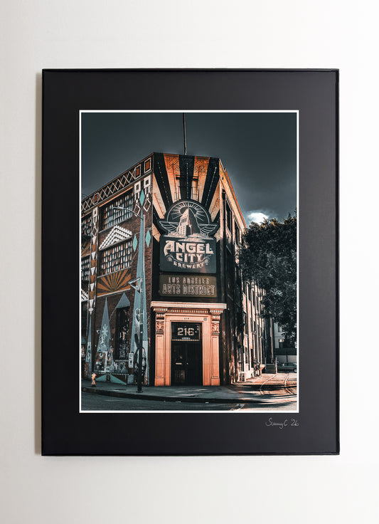 Angel City Brewery in the Arts District of Downtown LA with vibrant graffiti