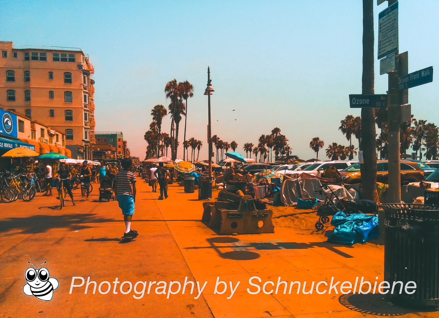 Framed photo print of Venice Beach boardwalk, capturing California's lively coastal atmosphere and summer vibe