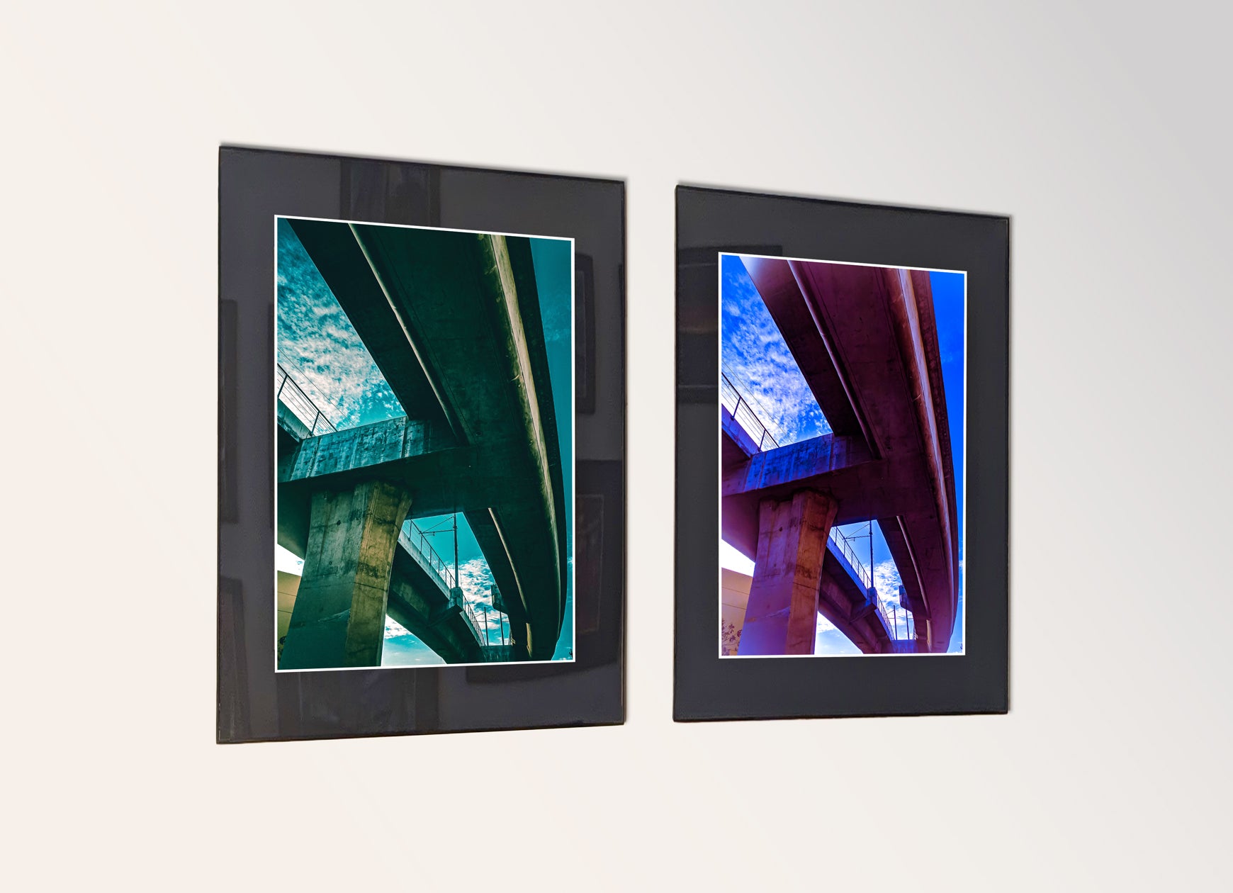 Two framed fine art photography prints arranged as a diptych gallery wall.