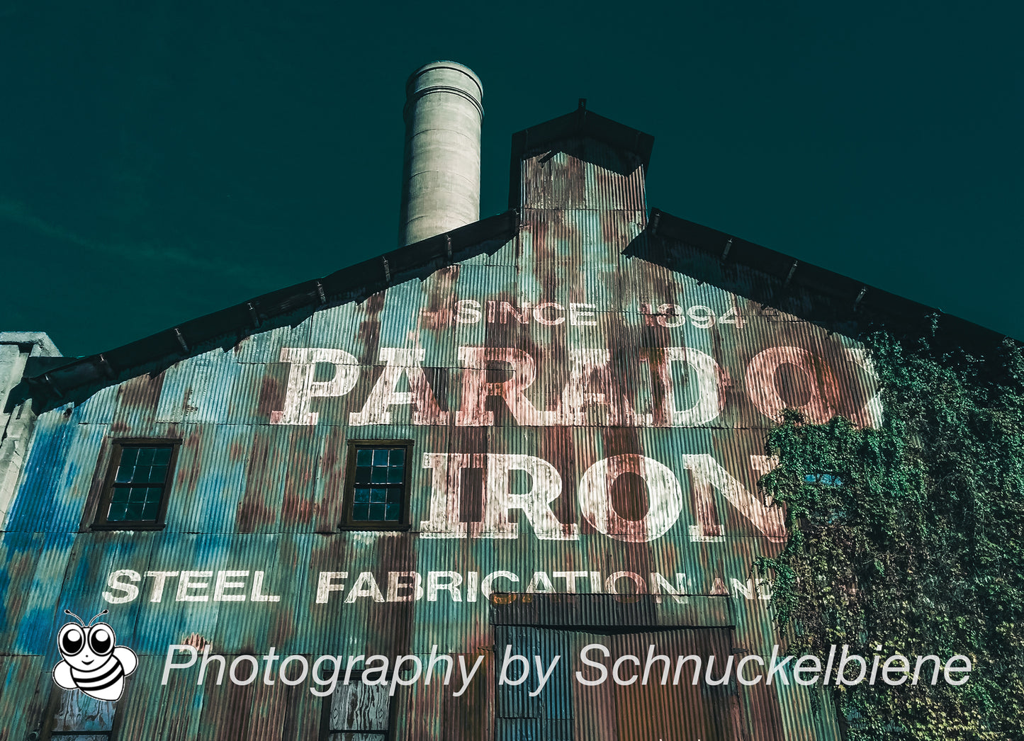 Minimalist close-up of Paradox Iron Steel Fabrication with raw metal textures and clean lines