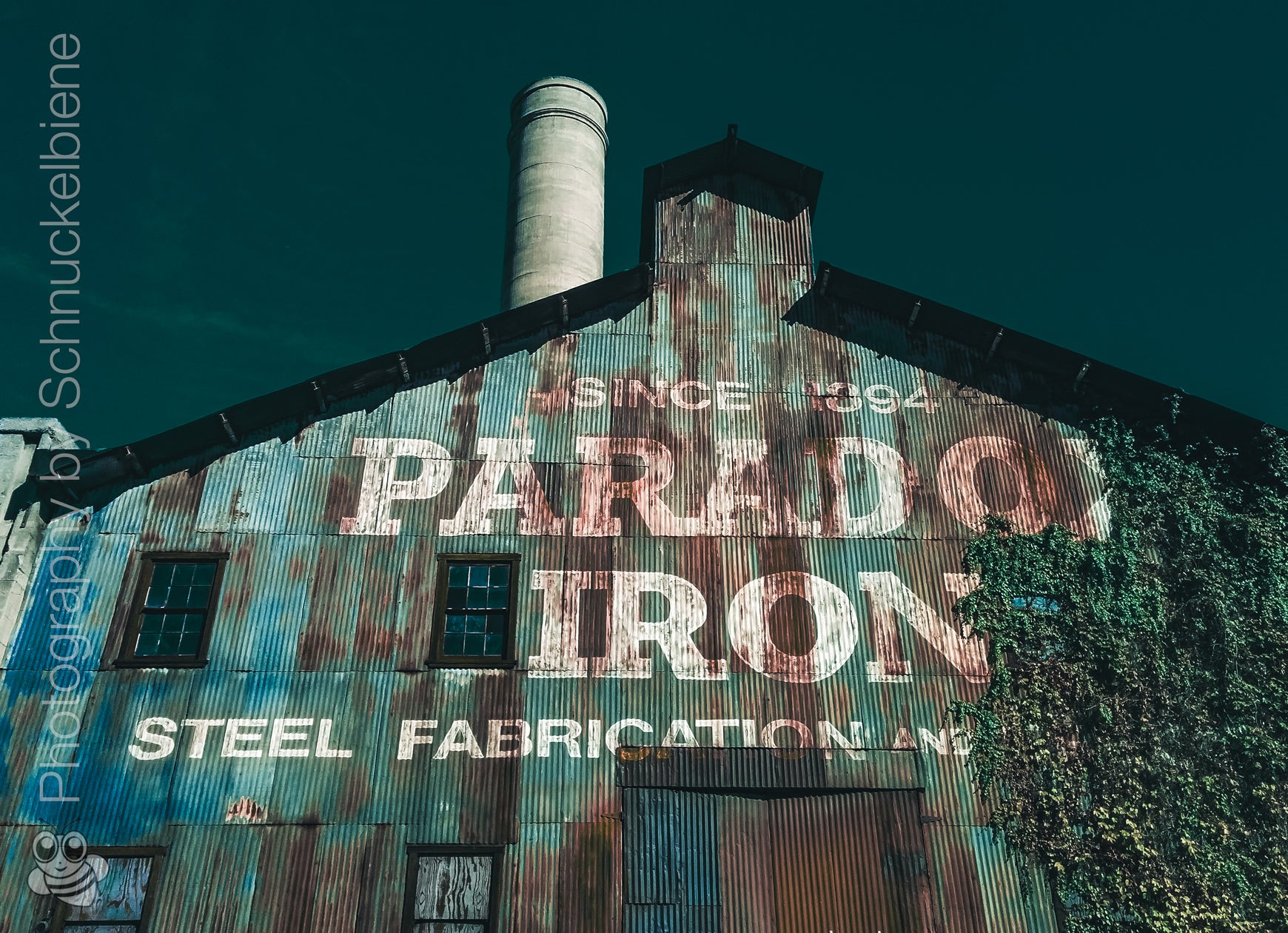Minimalist close-up of Paradox Iron Steel Fabrication with raw metal textures and clean lines