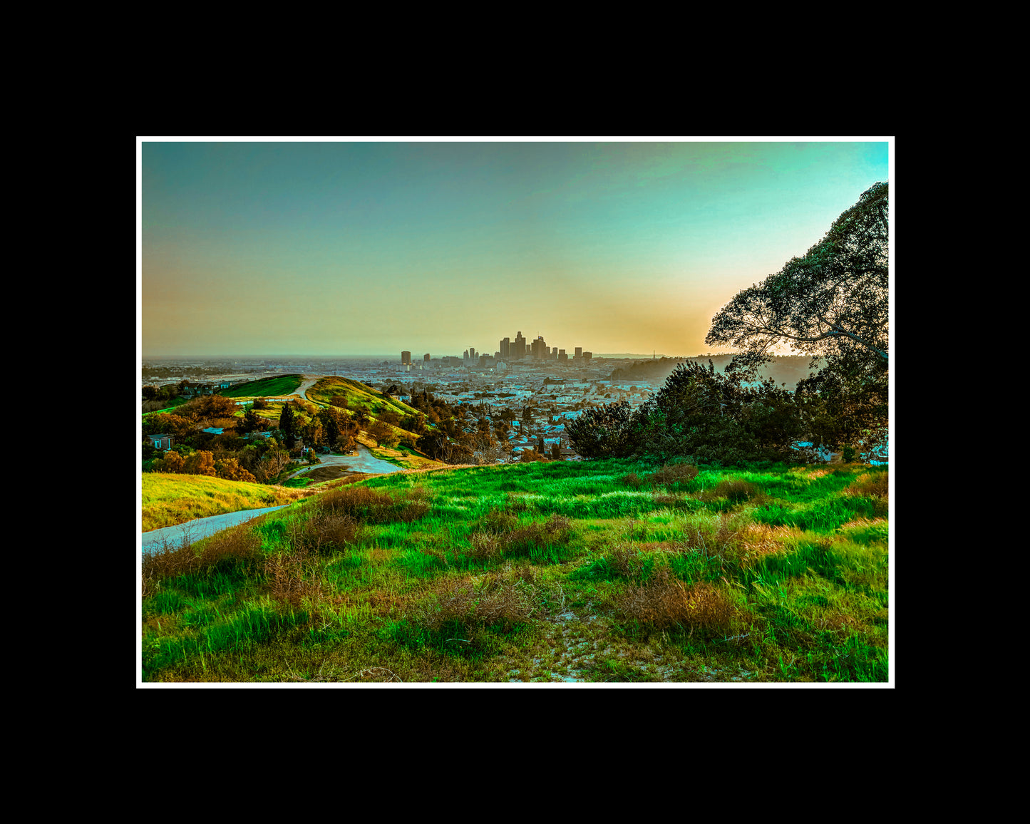 Photo of the serene Glass Top Hill in Lincoln Heights, showcasing stunning views of downtown Los Angeles and peaceful surroundings