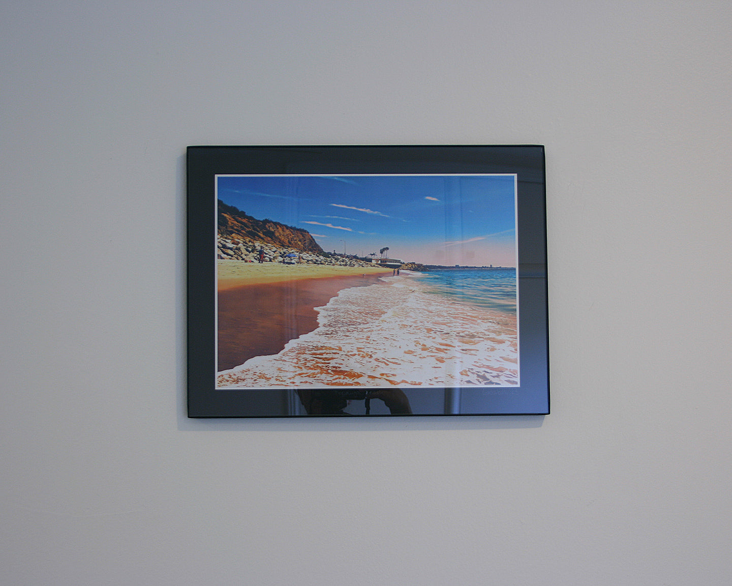 Topanga Beach photo print with clear blue sky, Pacific Ocean and Santa Monica view